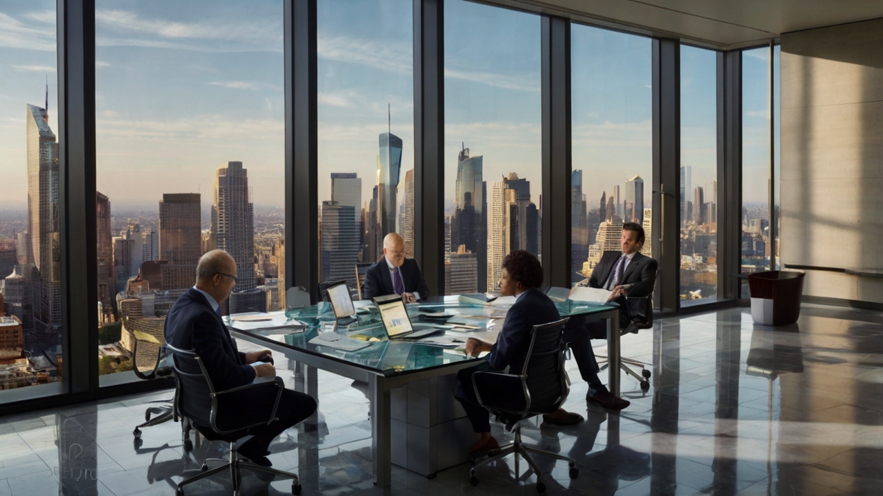 Financial team working on audit
